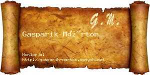 Gasparik Márton névjegykártya